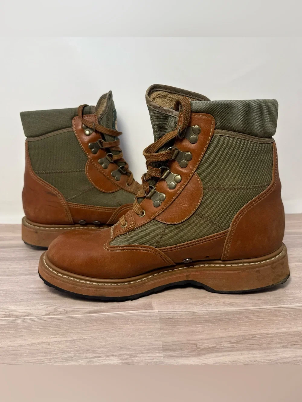 Vintage Men’s L.L.Bean Fly Fishing Angler Leather Wading Boots Size 9